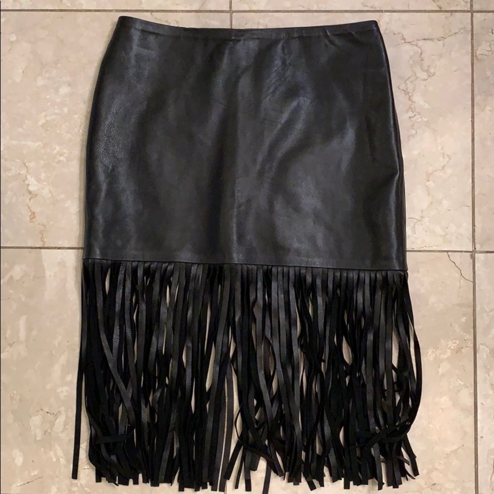 Black leather skirt with by the Perfext